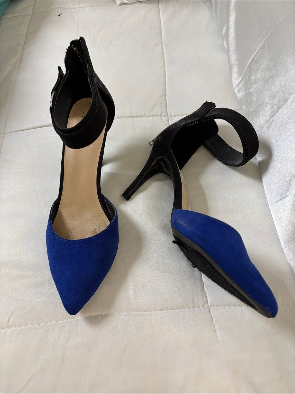 Mossimo Supply Co. Pointed Ankle-Strap Heels in Blue and Black